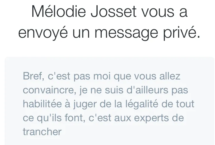 Mélodie Josset confirms she is unqualified to judge the matter